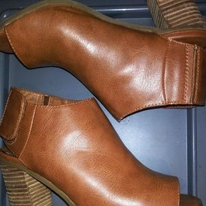 Open toe ankle boots